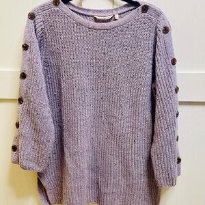 Soft Surroundings Cosy Lavander Cable Knit Sweater